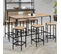 Ensemble Table Haute De Bar Detroit 150 Cm Et 6 Tabourets Design Industriel