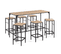 Ensemble Table Haute De Bar Detroit 150 Cm Et 6 Tabourets Design Industriel