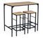 Ensemble Table Haute De Bar Detroit 95 Cm Et 2 Tabourets Design Industriel