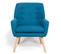 Fauteuil Scandinave Nat En Tissu Bleu Canard