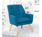 Fauteuil Scandinave Nat En Tissu Bleu Canard