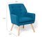 Fauteuil Scandinave Nat En Tissu Bleu Canard