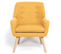 Fauteuil Scandinave Nat En Tissu Jaune Moutarde