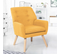 Fauteuil Scandinave Nat En Tissu Jaune Moutarde