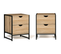 Lot De 2 Tables De Chevet Detroit 2 Tiroirs Design Industriel