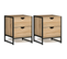 Lot De 2 Tables De Chevet Detroit 2 Tiroirs Design Industriel