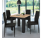 Table à Manger Extensible Rectangle Dona 6-8 Personnes Noire Plateau Façon Hêtre 80-160 Cm