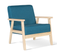 Fauteuil Scandinave Anders En Tissu Bleu Canard