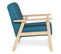 Fauteuil Scandinave Anders En Tissu Bleu Canard