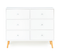 Commode 6 Tiroirs Emmie 110 Cm Scandinave Blanc