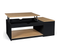 Table Basse Plateau Relevable Rectangulaire Elea Avec Coffre Bois Noir Et Façon Hêtre