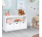 Meuble De Rangement Enfant Mana En Bois Blanc 3 Tiroirs Cubes Sur Roulettes