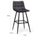 Lot De 4 Tabourets De Bar Mady En Velours Gris Foncé