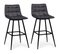 Lot De 4 Tabourets De Bar Mady En Velours Gris Foncé