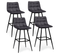 Lot De 4 Tabourets De Bar Mady En Velours Gris Foncé