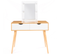 Coiffeuse Scandinave 2 Tiroirs Livia Bois Et Blanc Avec Miroir LED