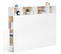 Tête De Lit Cleo 145 Cm Avec Rangements Blanc Et Hêtre