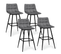 Lot De 4 Tabourets De Bar Mady En Velours Gris Clair