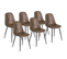 Lot De 6 Chaises Vintage Dali Marron Pour Salle À Manger