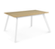 Table Scandinave Extensible Rectangle Inga 6-8 Personnes Plateau Bois Pieds Blancs 160-200 Cm