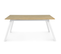 Table Scandinave Extensible Rectangle Inga 6-8 Personnes Plateau Bois Pieds Blancs 160-200 Cm