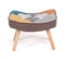 Fauteuil Scandinave Ivar Avec Repose Pieds En Tissu Patchwork Multicouleurs