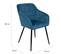 Lot De 2 Chaises De Salle à Manger, Fauteuils De Table Mady En Velours Bleu Canard