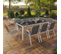 Salon De Jardin Madrid Table 190 Cm Et 8 Chaises Empilables Blanc Et Gris