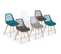 Lot De 6 Chaises Bonnie Mix Color Blanc, Gris Clair, Gris Foncé X2, Bleu Canard X2