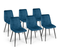 Lot De 6 Chaises Mila En Velours Bleu Pour Salle à Manger