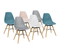 Lot De 6 Chaises Sandra Mix Color Pastel Rose, Blanc, Gris Clair X2, Bleu X2