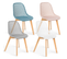 Lot De 4 Chaises Mandy Mix Color Pastel Rose, Blanc, Gris Clair Et Bleu