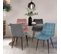 Lot De 4 Chaises Mady En Velours Mix Color Pastel Bleu, Gris Clair, Gris Foncé, Rose