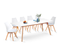 Ensemble Table à Manger Extensible Inga 160-200 Cm Et 6 Chaises Sara Blanches Design Scandinave