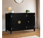 Buffet Bas 110 Cm Yang 3 Portes Bois Noir