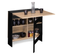 Table Console Pliable Edi 2-6 Personnes Avec Rangements Bois Noir Plateau Façon Hêtre 150 X 80 Cm