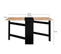 Table Console Pliable Edi 2-6 Personnes Avec Rangements Bois Noir Plateau Façon Hêtre 150 X 80 Cm