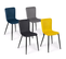 Lot De 4 Chaises Macha En Velours Mix Color Bleu, Gris Clair, Gris Foncé, Jaune