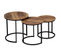 Lot De 3 Tables Basses Gigognes Hawkins Rondes 30/40/45 Bois Foncé Design Industriel