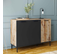 Buffet 110 Cm Oakland 3 Portes Bois Et Noir Design Industriel