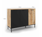 Buffet 110 Cm Oakland 3 Portes Bois Et Noir Design Industriel