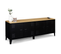 Buffet Bas 140 Cm Ester 4 Portes Métal Noir Et Plateau Bois Design Industriel