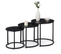 Lot De 3 Tables Basses Gigognes Rondes Davis 35/40/45 En Métal Noir Mat Design Industriel