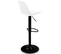 Lot De 2 Tabourets De Bar Karl Design Blanc Pied Noir