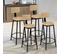 Lot De 4 Tabourets De Bar Detroit Assise Ronde Avec Dossier Design Industriel