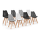 Lot De 8 Chaises Scandinaves Sara Mix Color Blanc X2, Gris Clair X2, Gris Foncé X2, Noir X2