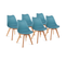 Lot De 6 Chaises Scandinaves Sara Bleu Pastel Pour Salle à Manger