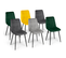 Lot De 6 Chaises Mila En Velours Mix Color Vert X2, Gris Foncé X2, Gris Clair, Jaune