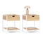 Lot De 2 Tables De Chevet Detroit Design Industriel Bois Et Métal Blanc