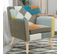 Fauteuil Scandinave Liv En Tissu Patchwork Multicouleur